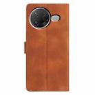 For Redmi K80 / K80 Pro Triangles Embossed Leather Phone Case(Brown) - 3