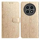 For OnePlus 13 Daisy Embossed Leather Phone Case(Gold) - 1