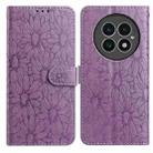 For OnePlus 13 Daisy Embossed Leather Phone Case(Light Purple) - 1