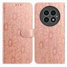For OnePlus 13 Daisy Embossed Leather Phone Case(Rose Gold) - 1