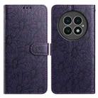 For OnePlus 13 Daisy Embossed Leather Phone Case(Dark Purple) - 1