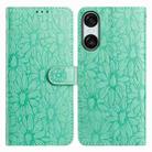 For Sony Xperia 10 VI Daisy Embossed Leather Phone Case(Green) - 1