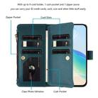 For Google Pixel 7 Pro 5G Magnetic Closure 9 Card Slots Zipper Leather Case with Hand Strap(Dark Green) - 3