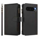 For Google Pixel 10 5G Global Magnetic Closure 9 Card Slots Zipper Leather Case with Hand Strap(Black) - 2