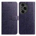 For Honor 300 Daisy Embossed Leather Phone Case(Dark Purple) - 1