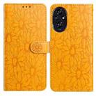 For Honor 200 Daisy Embossed Leather Phone Case(Yellow) - 1