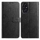 For Honor 200 Daisy Embossed Leather Phone Case(Black) - 1