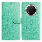 For Honor X9c Daisy Embossed Leather Phone Case(Green) - 1