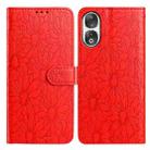 For Honor 90 Daisy Embossed Leather Phone Case(Red) - 1