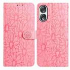 For Honor 90 Daisy Embossed Leather Phone Case(Pink) - 1