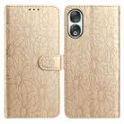 For Honor 90 Daisy Embossed Leather Phone Case(Gold) - 1