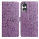 For Honor 90 Daisy Embossed Leather Phone Case(Light Purple) - 1
