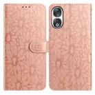 For Honor 90 Daisy Embossed Leather Phone Case(Rose Gold) - 1
