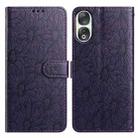 For Honor 90 Daisy Embossed Leather Phone Case(Dark Purple) - 1