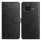 For Google Pixel 9a Daisy Embossed Leather Phone Case(Black) - 1