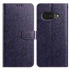 For Google Pixel 9a Daisy Embossed Leather Phone Case(Dark Purple) - 1
