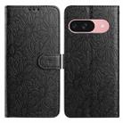 For Google Pixel 10 Daisy Embossed Leather Phone Case(Black) - 1