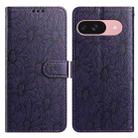 For Google Pixel 10 Daisy Embossed Leather Phone Case(Dark Purple) - 1