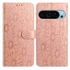 For Google Pixel 10 Pro Daisy Embossed Leather Phone Case(Rose Gold) - 1