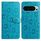 For Google Pixel 10 Pro Daisy Embossed Leather Phone Case(Blue) - 1