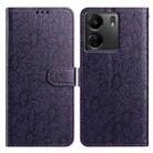 For Redmi 13C 4G Daisy Embossed Leather Phone Case(Dark Purple) - 1