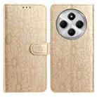 For Redmi 14C Daisy Embossed Leather Phone Case(Gold) - 1