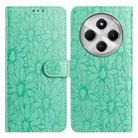 For Redmi 14C Daisy Embossed Leather Phone Case(Green) - 1