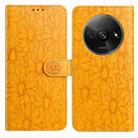 For Redmi A3 Daisy Embossed Leather Phone Case(Yellow) - 1