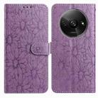 For Redmi A3 Daisy Embossed Leather Phone Case(Light Purple) - 1