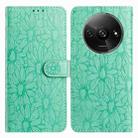 For Redmi A3 Daisy Embossed Leather Phone Case(Green) - 1