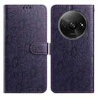 For Redmi A3 Daisy Embossed Leather Phone Case(Dark Purple) - 1