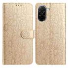 For Redmi A5 4G 173.3mm Daisy Embossed Leather Phone Case(Gold) - 1