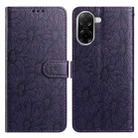 For Redmi A5 4G 173.3mm Daisy Embossed Leather Phone Case(Dark Purple) - 1