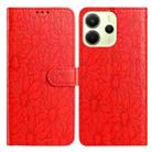 For Redmi Note 14 4G 164.84mm Daisy Embossed Leather Phone Case(Red) - 1