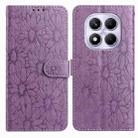 For Redmi Note 14 Pro 5G Daisy Embossed Leather Phone Case(Light Purple) - 1