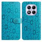 For Redmi Note 14 Pro 5G Daisy Embossed Leather Phone Case(Blue) - 1