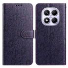 For Redmi Note 14 Pro 5G Daisy Embossed Leather Phone Case(Dark Purple) - 1