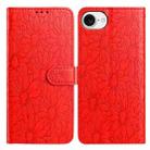 For iPhone 16e Daisy Embossed Leather Phone Case(Red) - 1