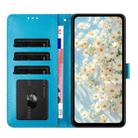 For iPhone 11 Pro Daisy Embossed Leather Phone Case(Blue) - 3