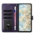 For iPhone 11 Pro Daisy Embossed Leather Phone Case(Dark Purple) - 3