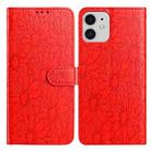 For iPhone 11 Daisy Embossed Leather Phone Case(Red) - 1