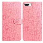 For iPhone 8 Plus / 7 Plus Daisy Embossed Leather Phone Case(Pink) - 1