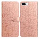 For iPhone 8 Plus / 7 Plus Daisy Embossed Leather Phone Case(Rose Gold) - 1