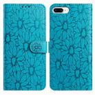 For iPhone 8 Plus / 7 Plus Daisy Embossed Leather Phone Case(Blue) - 1