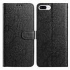 For iPhone 8 Plus / 7 Plus Daisy Embossed Leather Phone Case(Black) - 1