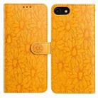 For iPhone SE 2022 / SE 2020 / 8 / 7 Daisy Embossed Leather Phone Case(Yellow) - 1