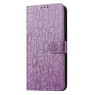 For iPhone SE 2022 / SE 2020 / 8 / 7 Daisy Embossed Leather Phone Case(Light Purple) - 2