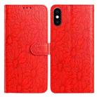 For iPhone XS Max Daisy Embossed Leather Phone Case(Red) - 1