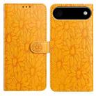 For iPhone 17 Air Daisy Embossed Leather Phone Case(Yellow) - 1