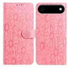 For iPhone 17 Air Daisy Embossed Leather Phone Case(Pink) - 1